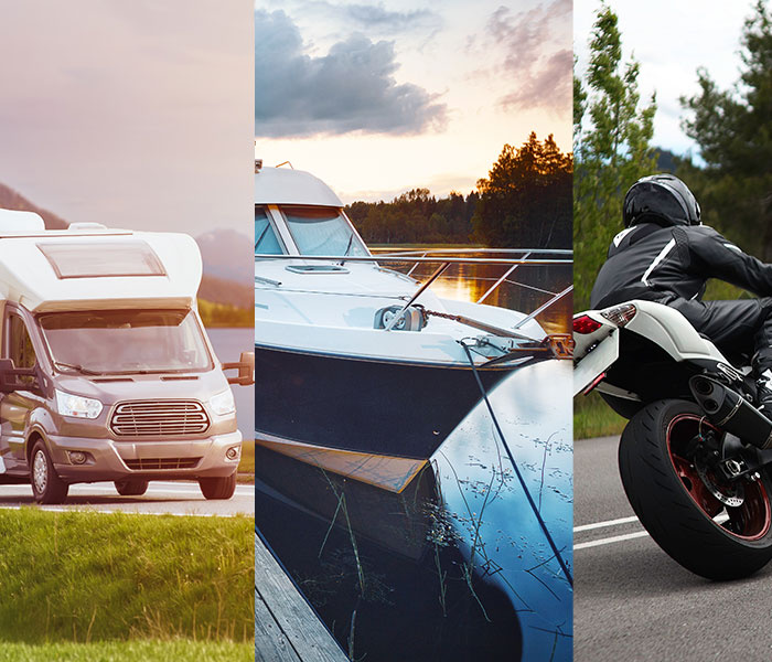 RVs, boats, and motorcycles