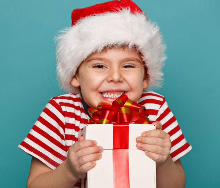 Child holding gift
