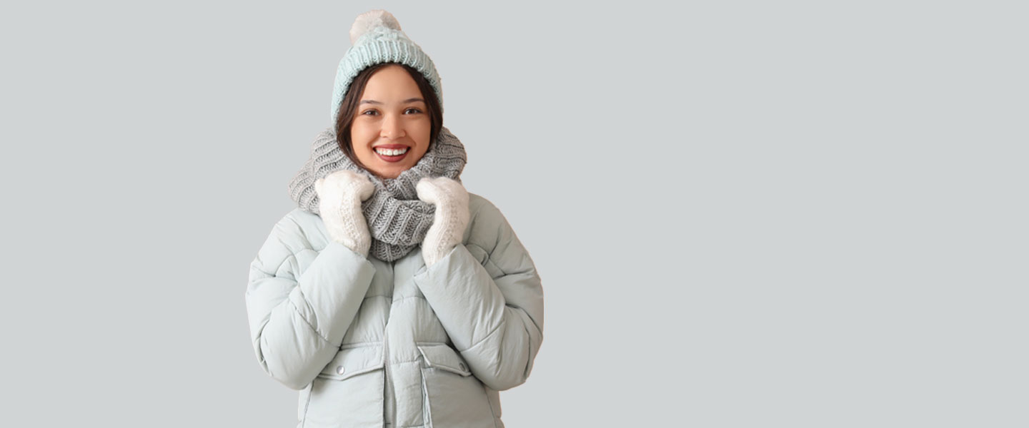 Woman with Hat and Scarf